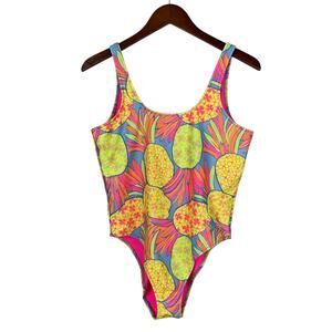 Chubbies Neon Pineapple Swimsuit One Piece Women's XL